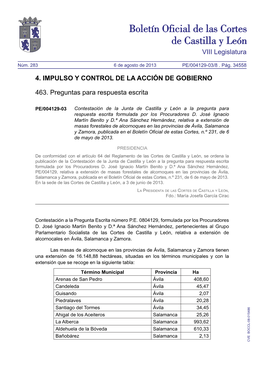 VIII Legislatura 4. IMPULSO Y CONTROL DE LA ACCIÓN DE