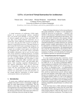 LLVA: a Low-Level Virtual Instruction Set Architecture