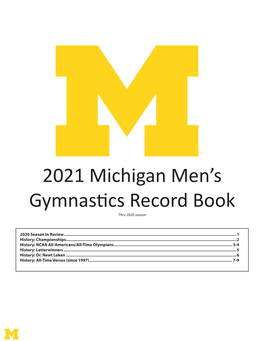 2021 Michigan Men's Gymnastics Record Book