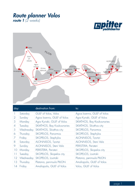 Route Planner Volos Route 1 (2 Weeks)