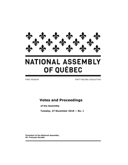 Votes and Proceedings of the Assembly