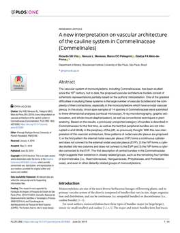 A New Interpretation on Vascular Architecture of the Cauline System in Commelinaceae (Commelinales)