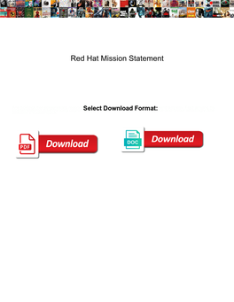 Red Hat Mission Statement