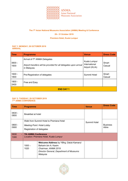 1600 Arrival of 7Th ANMA Delegates Airport Transfers Will Be Provided For