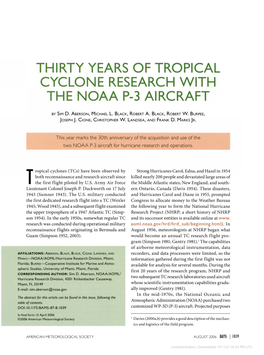 Thirty Years of Tropical Cyclone Research with the Noaa P-3 Aircraft