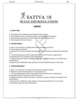 Sattva’18 CUCEK Art Fest PCO