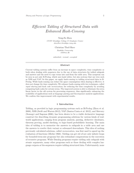Efficient Tabling of Structured Data with Enhanced Hash-Consing