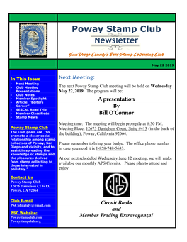 Poway Stamp Club Newsletter