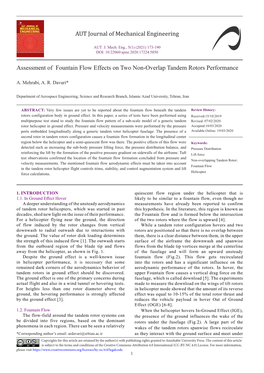 Assessment of Fountain Flow Effects on Two Non-Overlap Tandem Rotors Performance