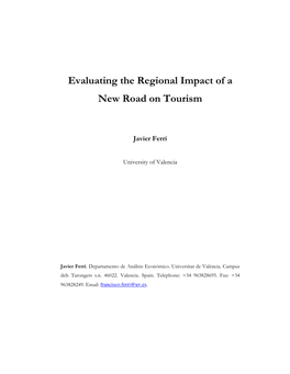 Evaluating the Regional Impact of a New Road on Tourism