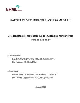 Raport Privind Impactul Asupra Mediului