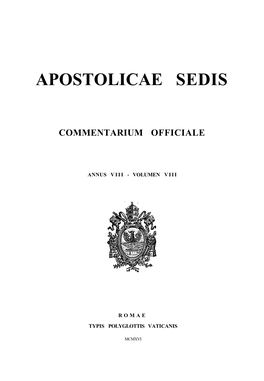 Apostolicae Sedis