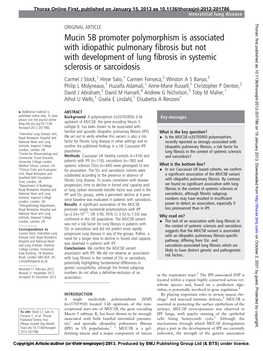 Mucin 5B Promoter Polymorphism Is Associated with Idiopathic