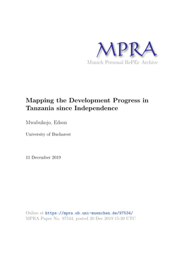 Mapping the Development Progress in Tanzania Since Independence