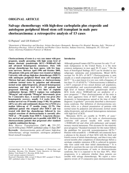 Salvage Chemotherapy with High-Dose Carboplatin Plus