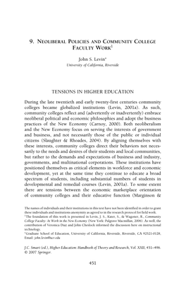Tensions in Higher Education