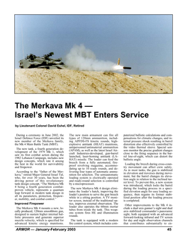 The Merkava Mk 4 — Israel's Newest MBT Enters Service