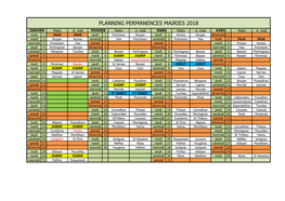 PLANNING PERMANENCES MAIRIES 2018 JANVIER Matin A