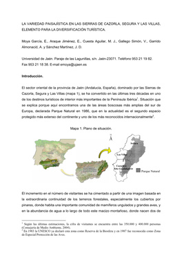 La Variedad Paisajística En Las Sierras De Cazorla, Segura Y Las Villas, Elemento Para La Diversificación Turística