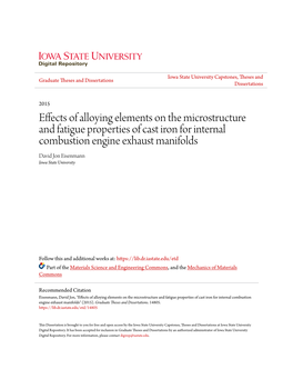 Effects of Alloying Elements on the Microstructure and Fatigue