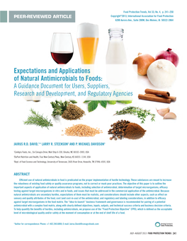 Expectations and Applications of Natural Antimicrobials to Foods