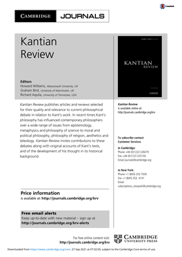 Kantian Review