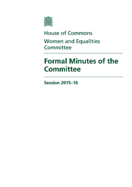 Formal Minutes of the Committee