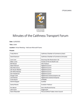 Minutes of the Caithness Transport Forum