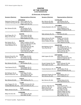 ROSTER by the COUNTIES (Listed Alphabetically)