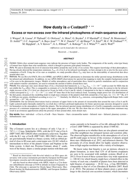 How Dusty Is Ɑ Centauri? Excess Or Non-Excess Over the Infrared