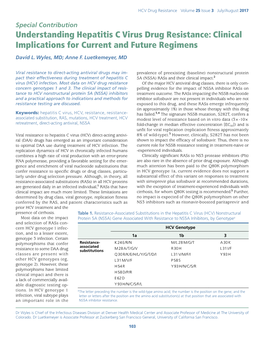 Understanding Hepatitis C Virus Drug Resistance: Clinical Implications for Current and Future Regimens