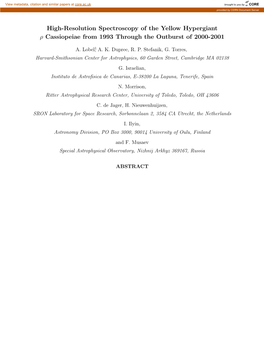 High-Resolution Spectroscopy of the Yellow Hypergiant Ρ Cassiopeiae from 1993 Through the Outburst of 2000-2001