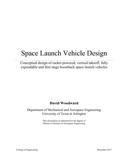 Space Launch Vehicle Design