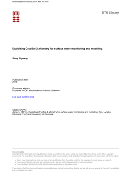 Exploiting Cryosat-2 Altimetry for Surface Water Monitoring and Modeling