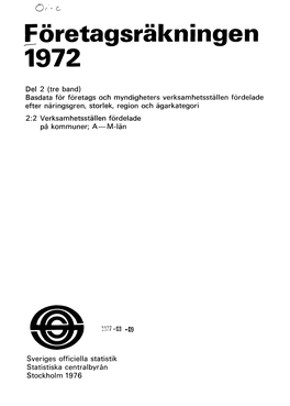 Företagsräkningen 1972 / Statistiska Centralbyrån