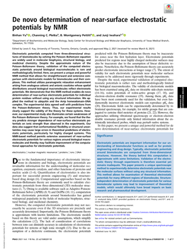 De Novo Determination of Near-Surface Electrostatic Potentials by NMR