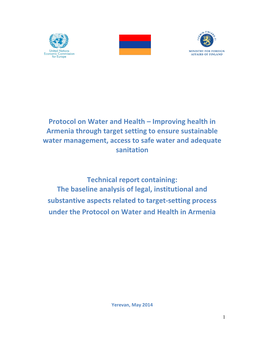 Improving Health in Armenia Through Target Setting to Ensure Sustainable Water Management, Access to Safe Water and Adequate Sanitation