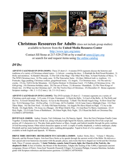 Christmas Resources for Use with Adults