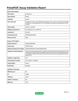 Primepcr™Assay Validation Report