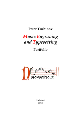 Music Engraving and Typesetting