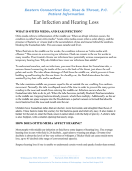 Ear Infection and Hearing Loss