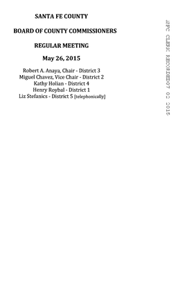 Santa Fe County Board of County Commissioners Approved a Resolution to Establish an Audit Committee for Santa Fe County