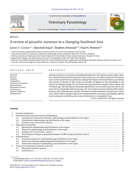 A Review of Parasitic Zoonoses in a Changing Southeast Asia