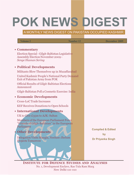 Pok News Digest a Monthly News Digest on Pakistan Occupied Kashmir