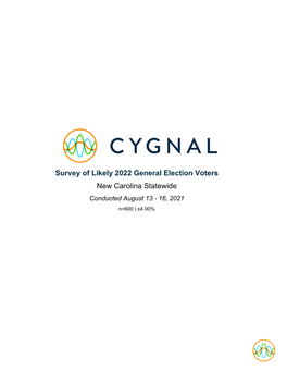 Survey of Likely 2022 General Election Voters New Carolina Statewide