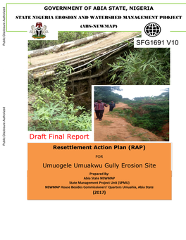 GOVERNMENT of ABIA STATE, NIGERIA RAP for Umuogele Umuakwu Gully Erosion Site STATE NIGERIA EROSION and WATERSHED MANAGEMENT PROJECT
