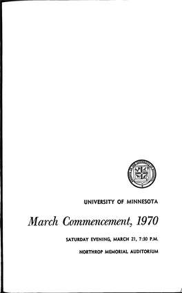 March Commencement, 1970