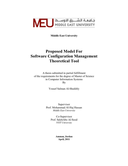 Proposed Model for Software Configuration Management Theoretical Tool