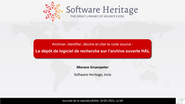 Le Dépôt De Logiciel De Recherche Sur L'archive Ouverte