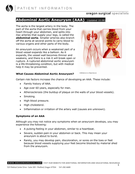 Abdominal Aortic Aneurysm (AAA) (Updated 10.08)